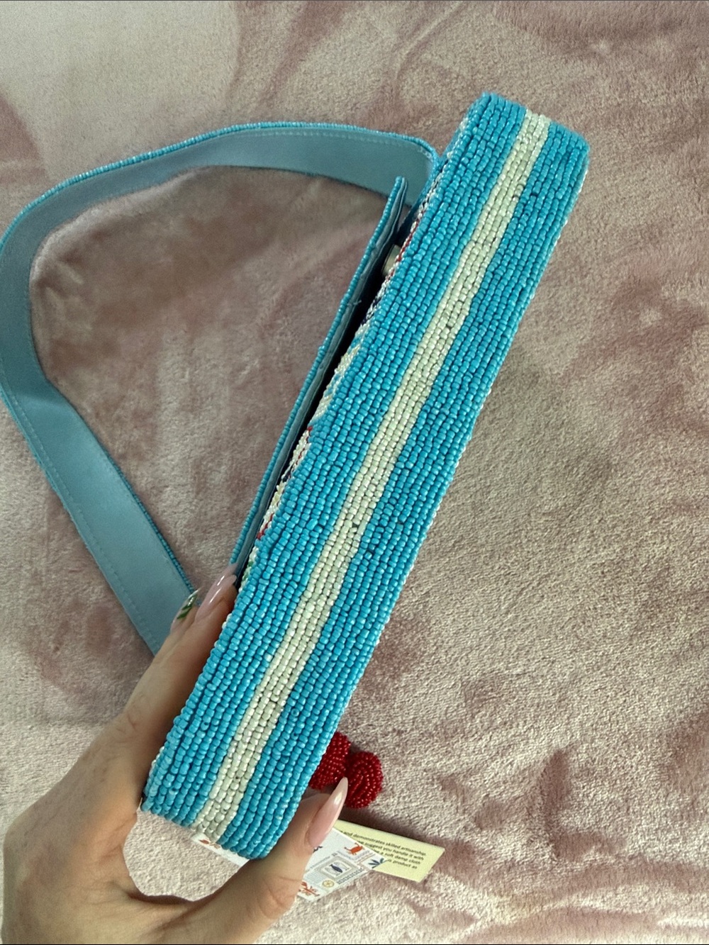 Beaded Seafood Motif Shoulder Bag - Picture 4 of 8